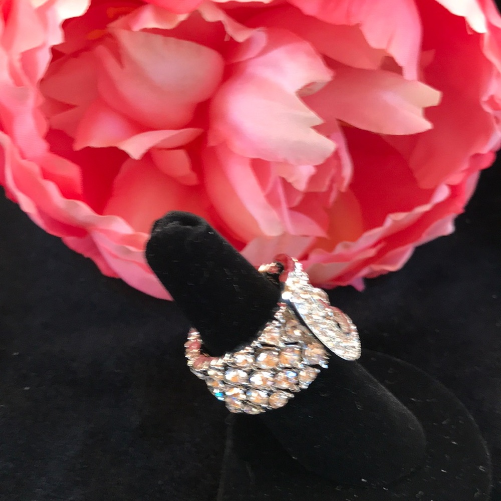 Sparkling Crystal Rhinestone Adjustable Ring - Picture 2 of 6